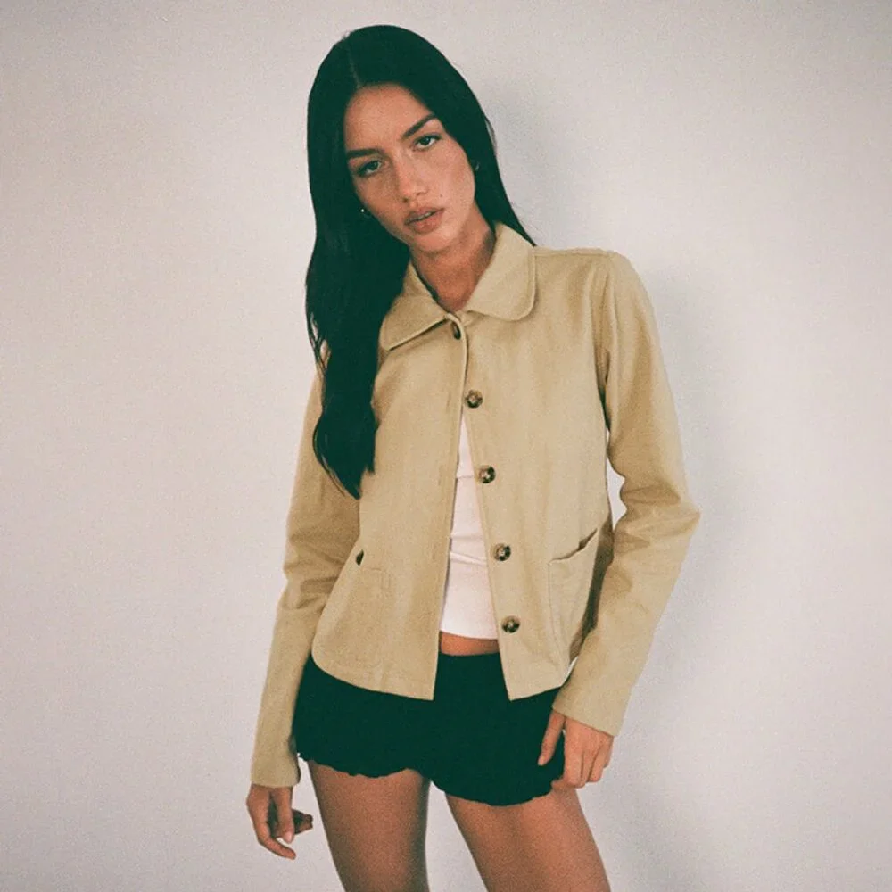 Motel Rocks Tan Jacket, Size XS - Picture 3 of 6